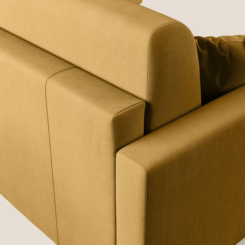 Chris canapé d'angle convertible en microfibre détachable T11 jaune