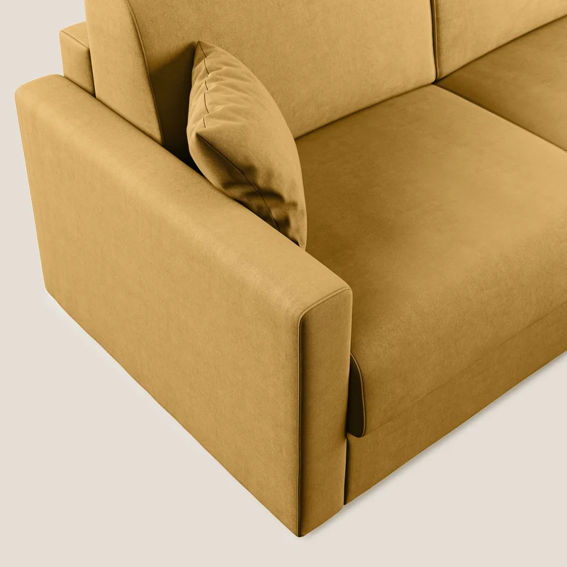 Chris canapé d'angle convertible en microfibre détachable T11 jaune