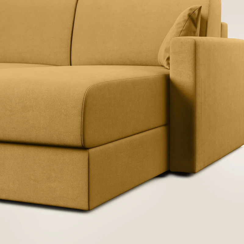 Chris canapé d'angle convertible en microfibre détachable T11 jaune