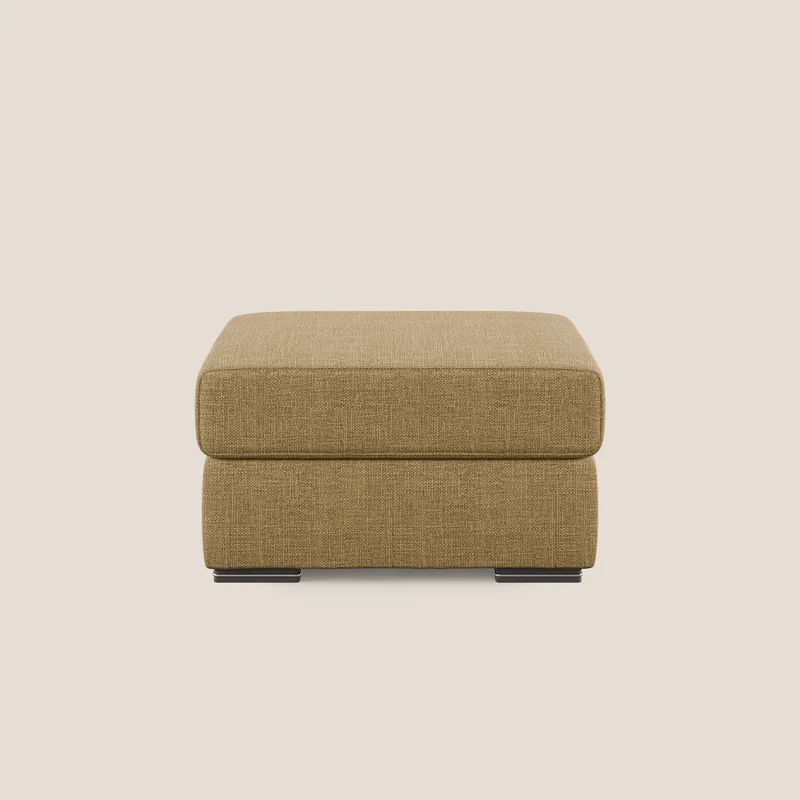 Sun pouf coffre en tissu imperméable doux entrelacé T06 jaune