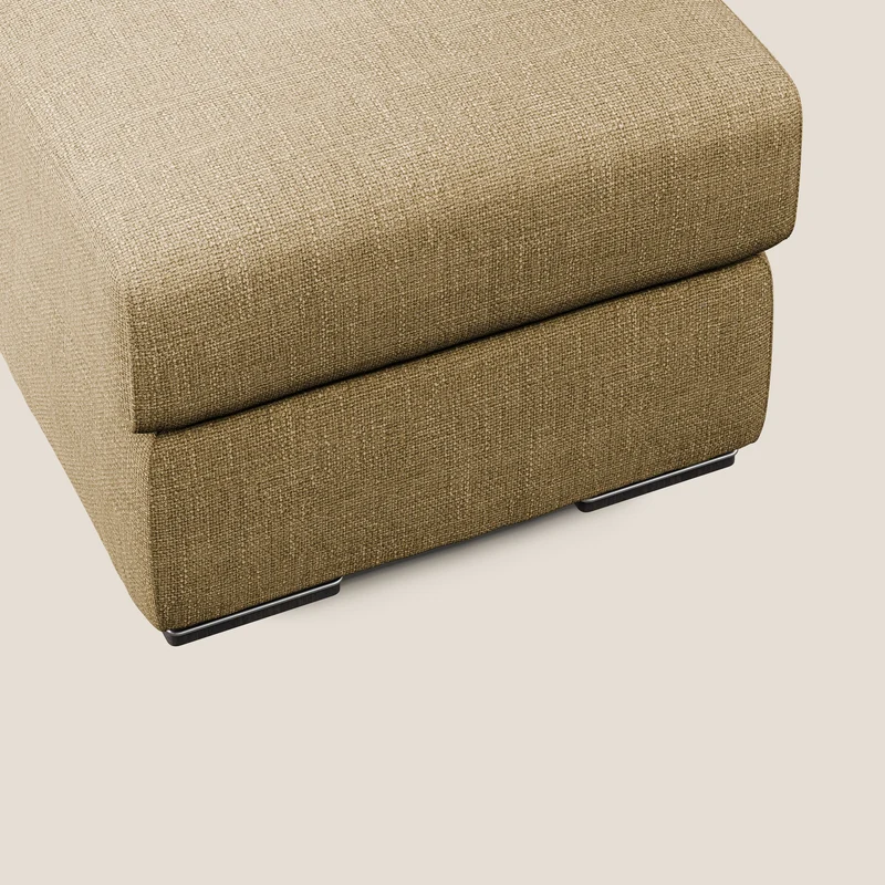 Sun pouf coffre en tissu imperméable doux entrelacé T06 jaune