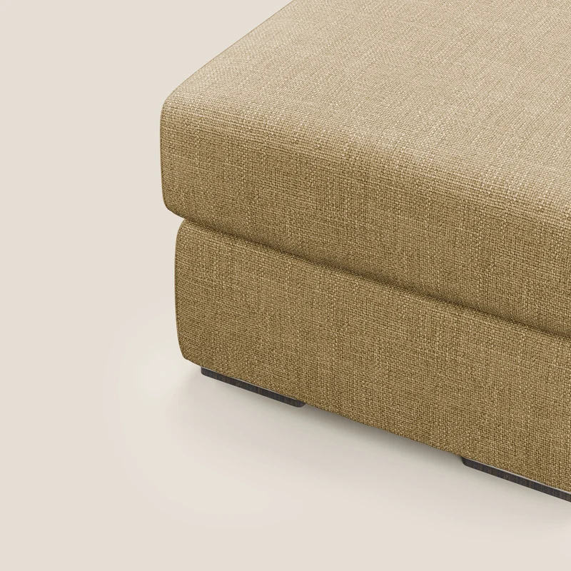 Sun pouf coffre en tissu imperméable doux entrelacé T06 jaune