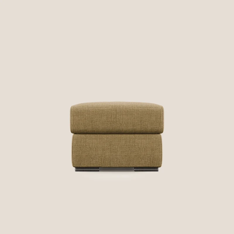 Sun pouf coffre en tissu imperméable doux entrelacé T06 jaune