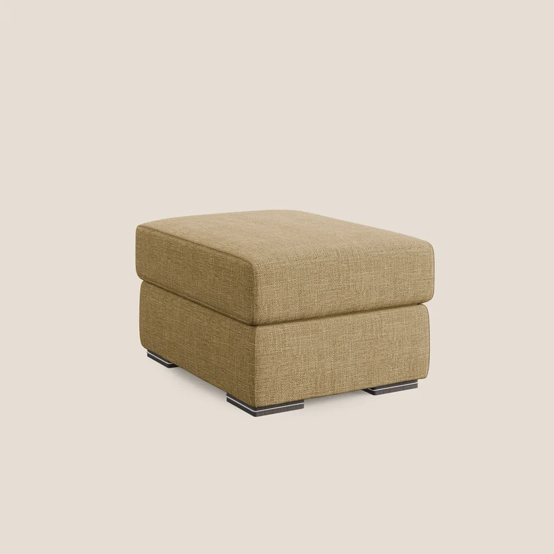 Sun pouf coffre en tissu imperméable doux entrelacé T06 jaune