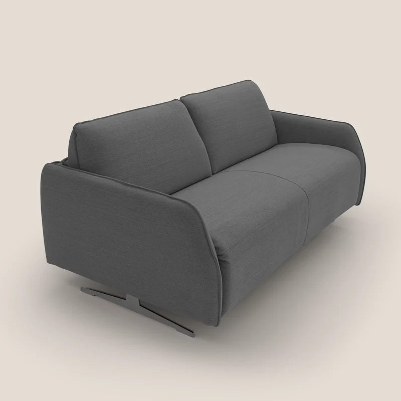 Texas Canapé convertible matrimonial moderne en tissu imperméable T19 anthracite