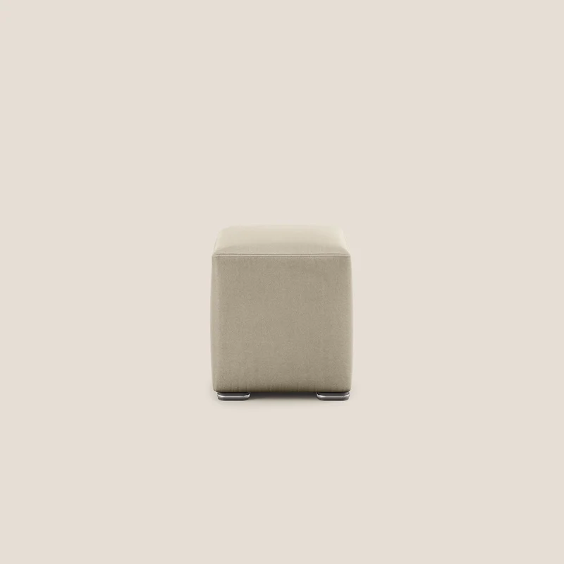 Cube pouf en microfibre détachable T11 Taupe