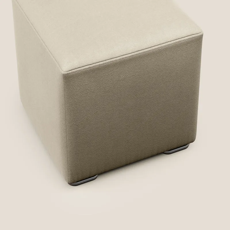 Cube pouf en microfibre détachable T11 Taupe