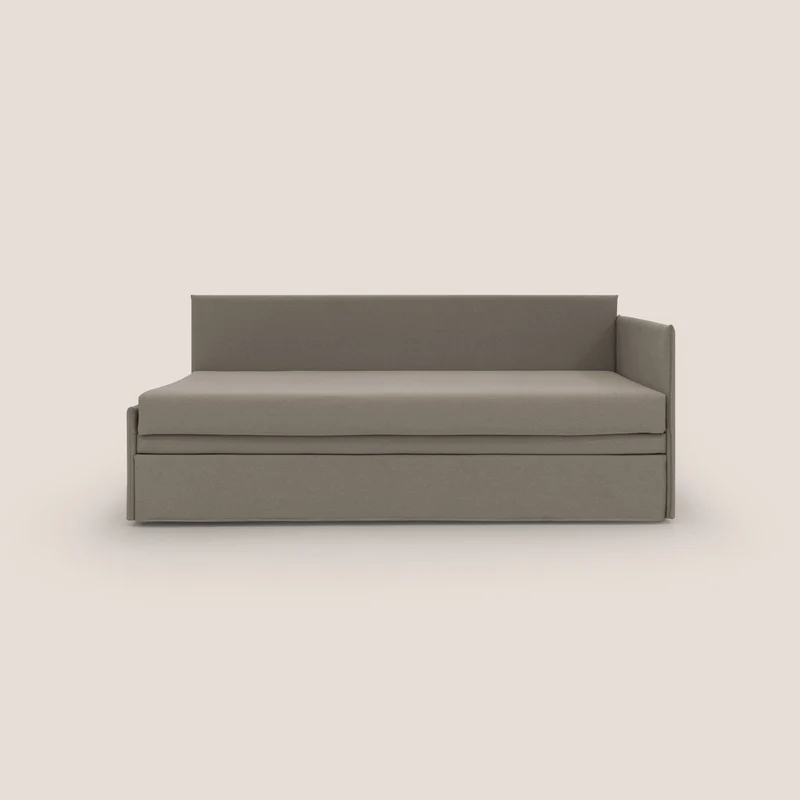 Durini Canapé duplex avec lits jumeaux et tissu effet coton imperméable T13 Taupe tortora