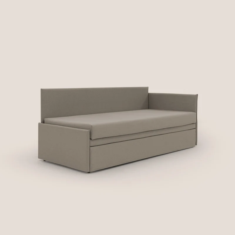 Durini Canapé duplex avec lits jumeaux et tissu effet coton imperméable T13 Taupe tortora