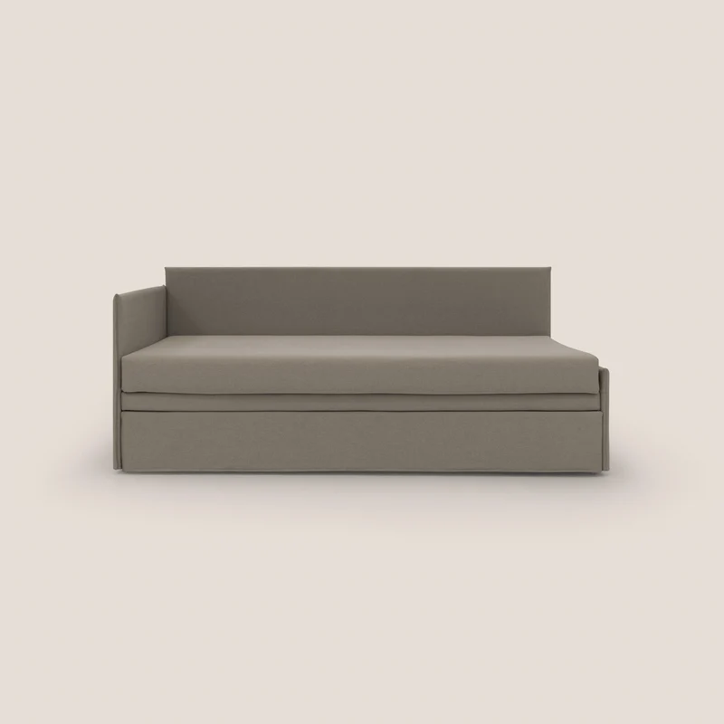 Durini Canapé duplex avec lits jumeaux et tissu effet coton imperméable T13 Taupe tortora