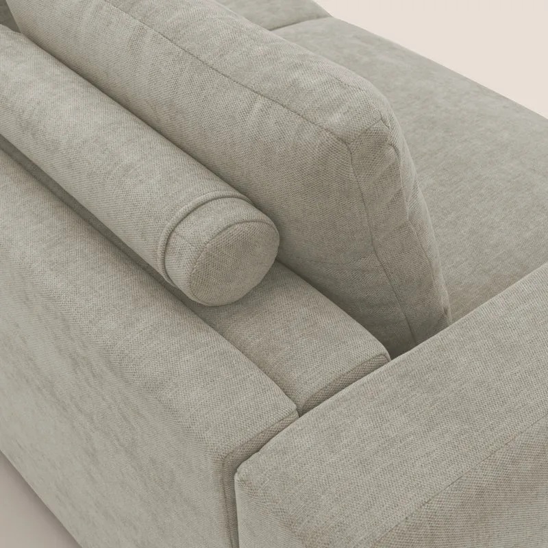 Freia Canapé convertible minimaliste matelas h15cm aux dossiers moelleux en tissu imperméable T14 crème