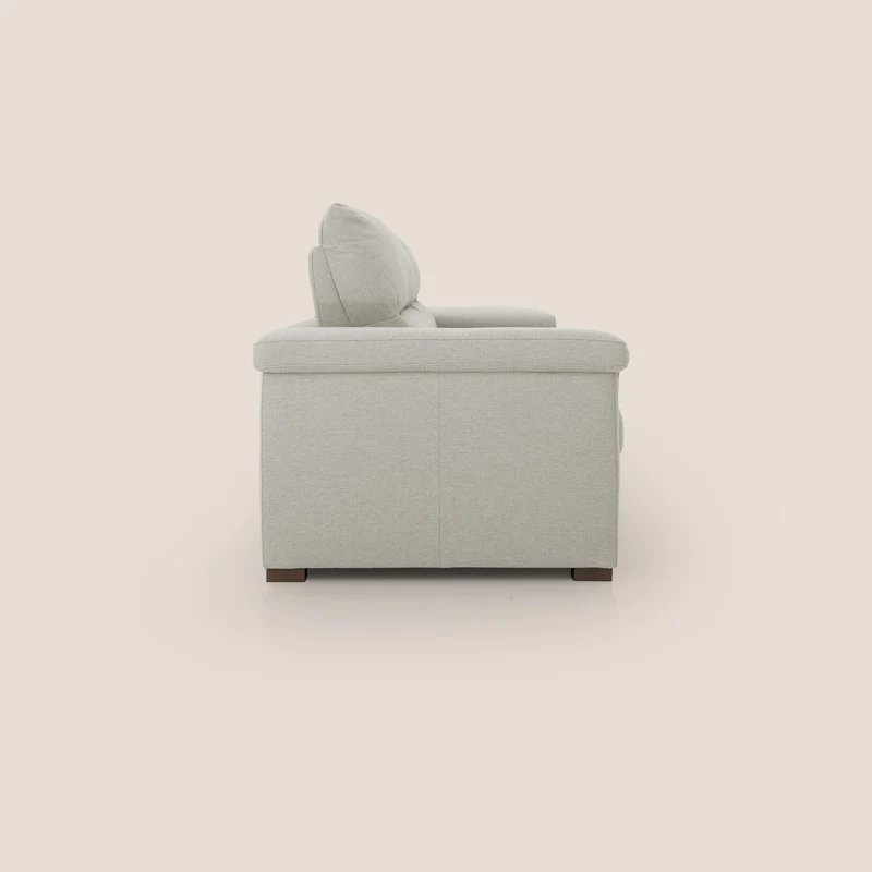 Magnolia canapé convertible avec matelas H 18cm et dossier haut et moelleux en tissu détachable T05 crème