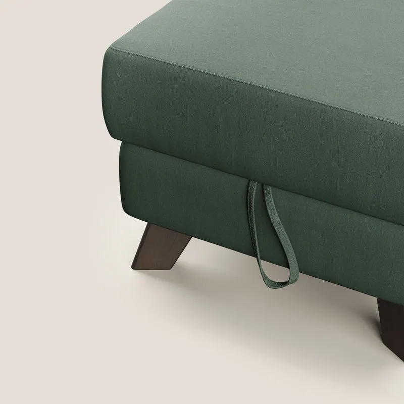 Moon Pouf coffre aux pieds hauts en microfibre imperméable T11 vert