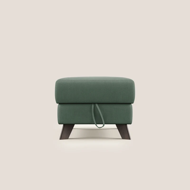 Moon Pouf coffre aux pieds hauts en microfibre imperméable T11 vert
