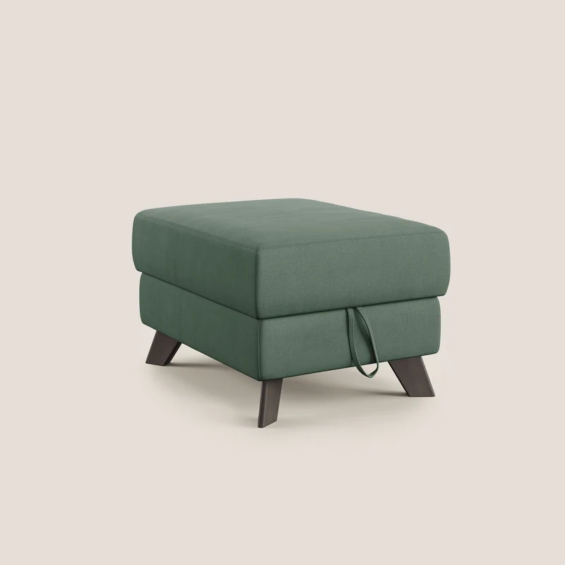 Moon Pouf coffre aux pieds hauts en microfibre imperméable T11 vert
