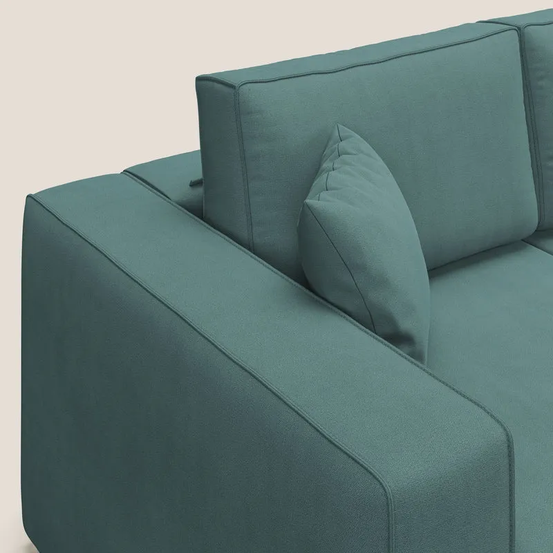 Morfeo Canapé avec 3 assises extractibles en tissu doux imperméable T02 bleu canard