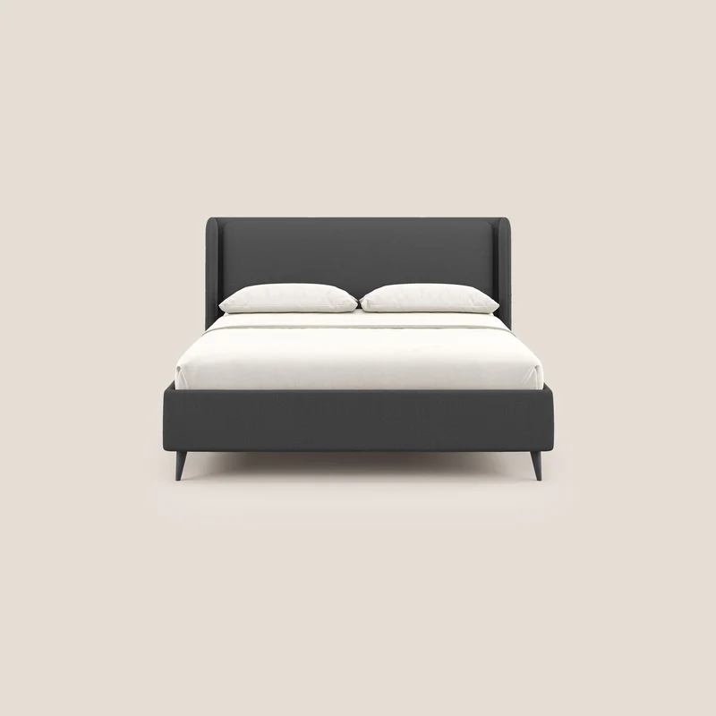 Nadine lit coffre de design et confort italien en tissu imperméable T19 anthracite