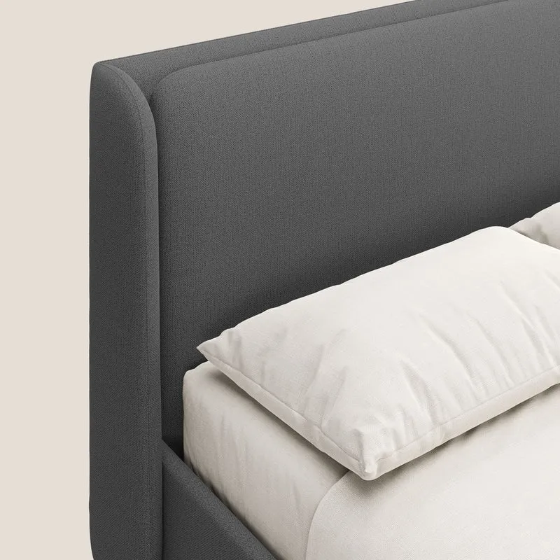 Nadine lit coffre de design et confort italien en tissu imperméable T19 anthracite