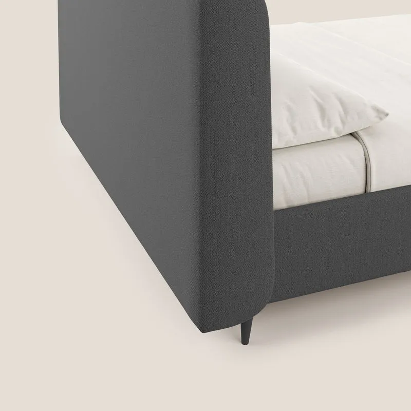 Nadine lit coffre de design et confort italien en tissu imperméable T19 anthracite