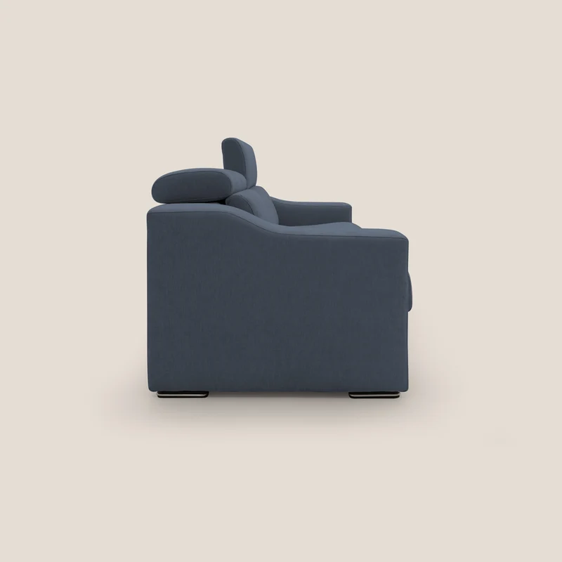 Bomber Canapé convertible matrimonial avec têtières en tissu imperméable T14 bleu