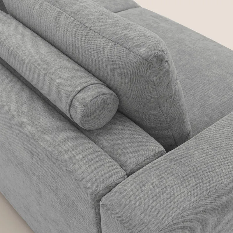 Freia Canapé convertible minimaliste matelas h15cm aux dossiers moelleux en tissu imperméable T14 gris clair