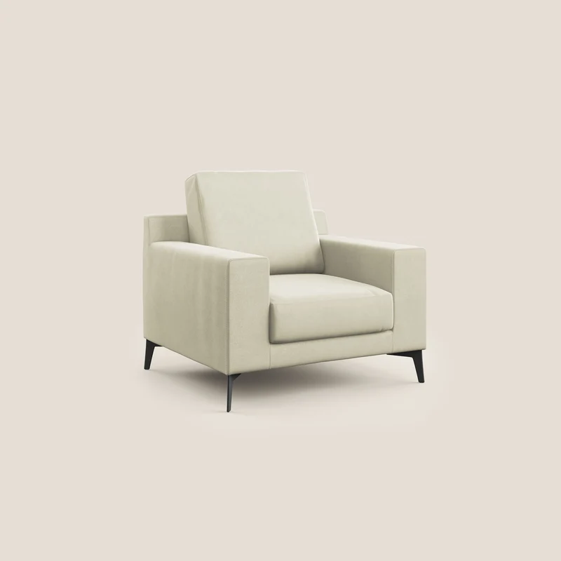 Prestige fauteuil moderne en microfibre détachable T11 crème