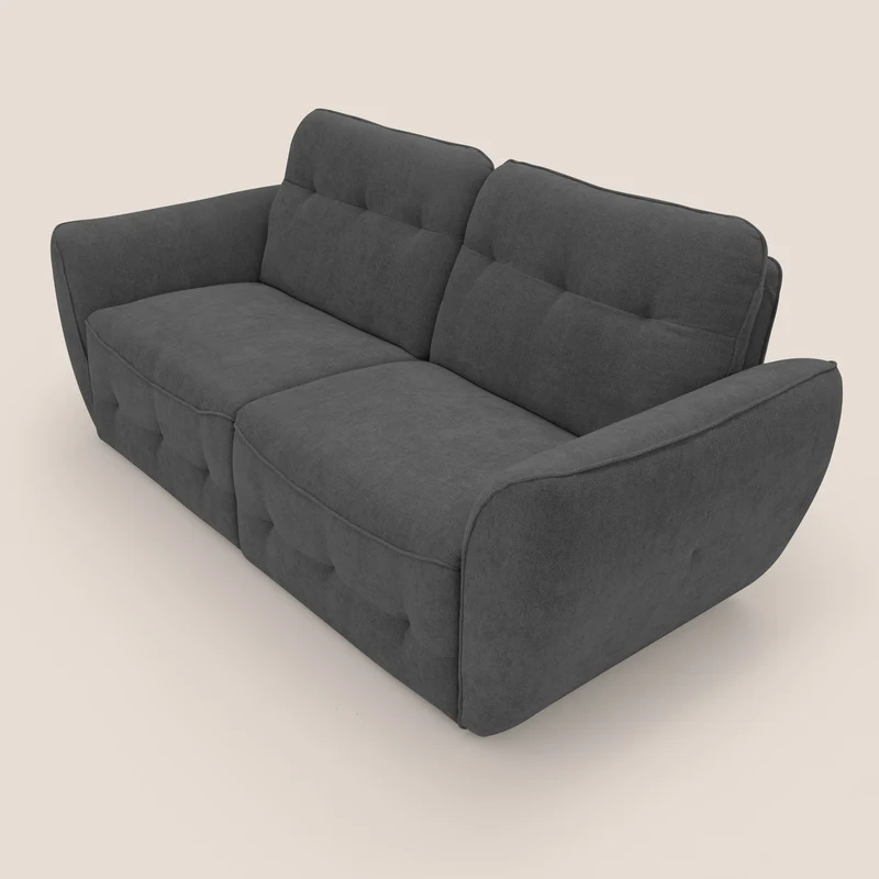 Cerbero canapé 2 ou 3 places en bouclette douce imperméable T07 anthracite