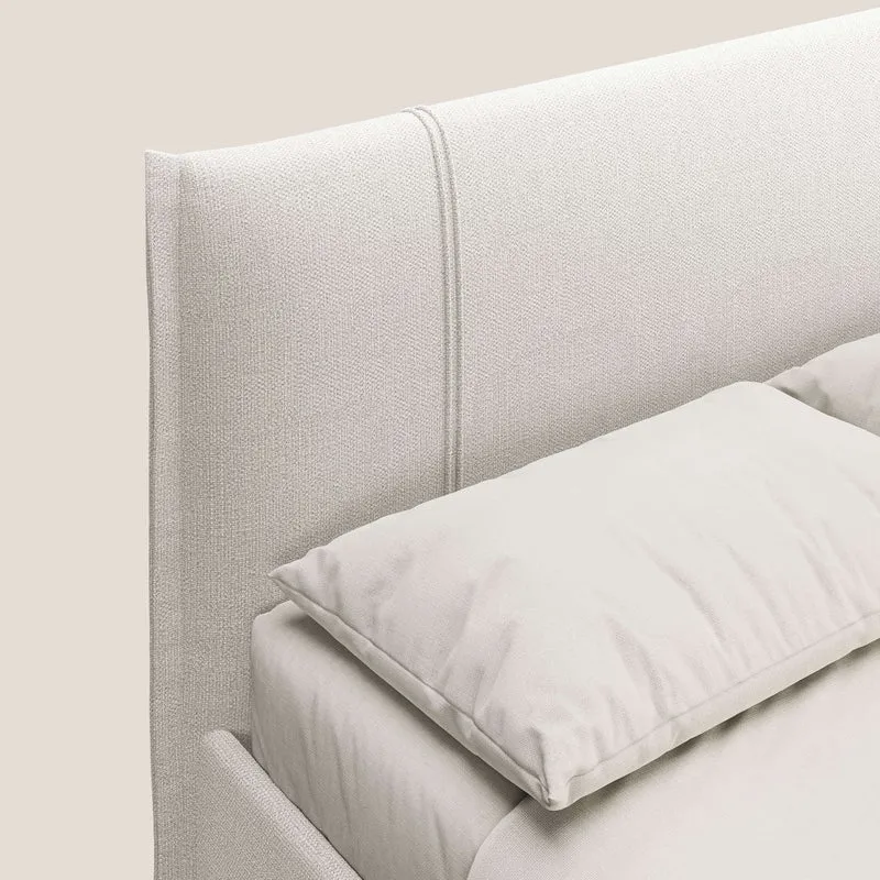 Alicia lit rembourré avec coffre de rangement en tissu imperméable T14 crème