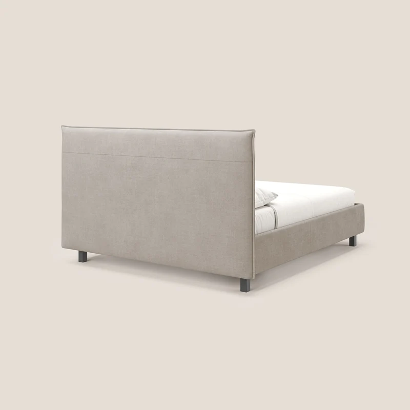 Liam lit coffre avec tête de lit capitonnée en tissu détachable T17 beige