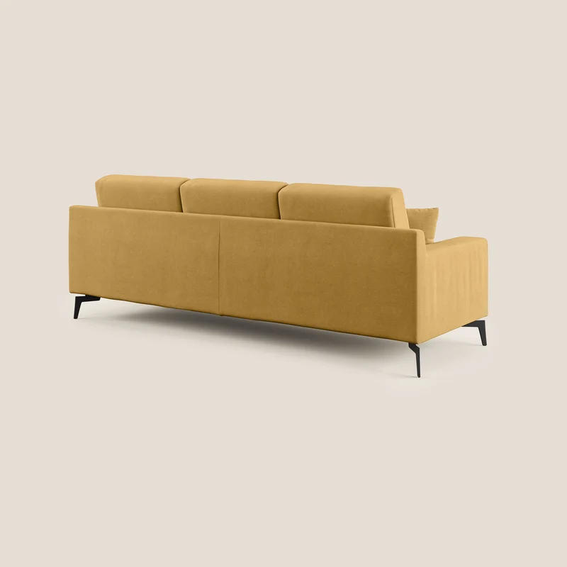 Prestige canapé d'angle moderne réversible en microfibre détachable T11 jaune