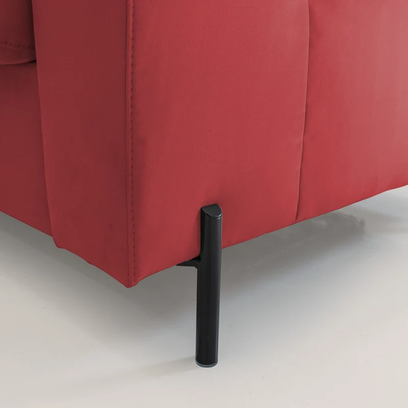 Ortensia canapé convertible matelas H 18cm et pieds hauts en élégante microfibre détachable T11 rouge