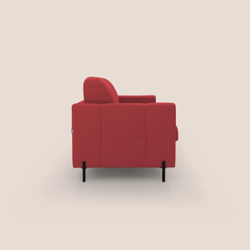 Ortensia canapé convertible matelas H 18cm et pieds hauts en élégante microfibre détachable T11 rouge