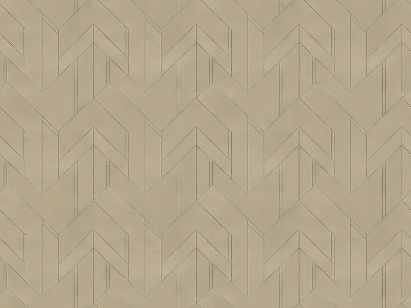 Geometrica coussins à fantaisie géométrique en velours imperméable beige
