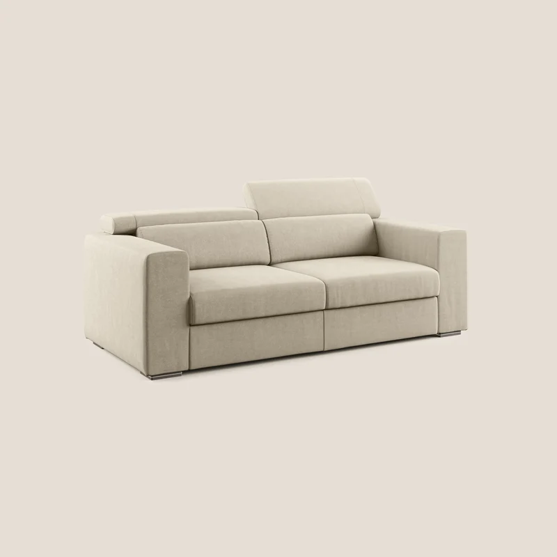 Vegas canapé avec têtières inclinables en microfibre imperméable T11 Taupe tortora