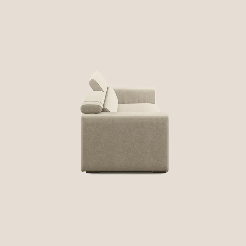 Vegas canapé avec têtières inclinables en microfibre imperméable T11 Taupe tortora