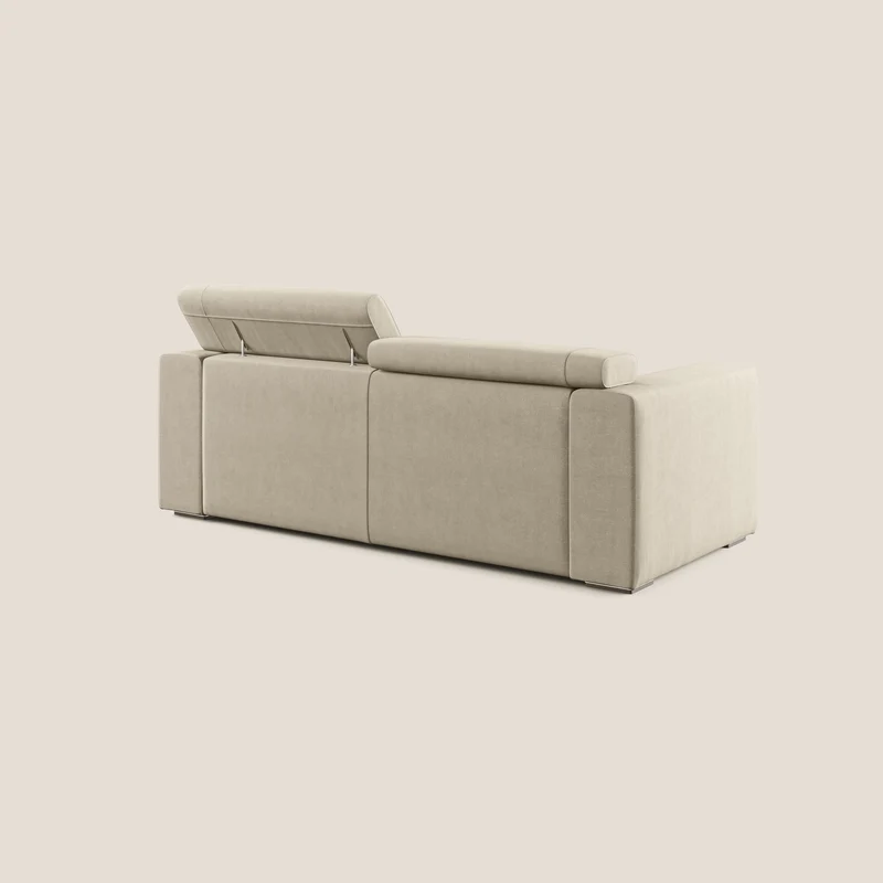 Vegas canapé avec têtières inclinables en microfibre imperméable T11 Taupe tortora