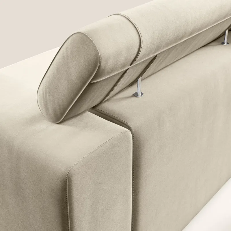 Vegas canapé avec têtières inclinables en microfibre imperméable T11 Taupe tortora
