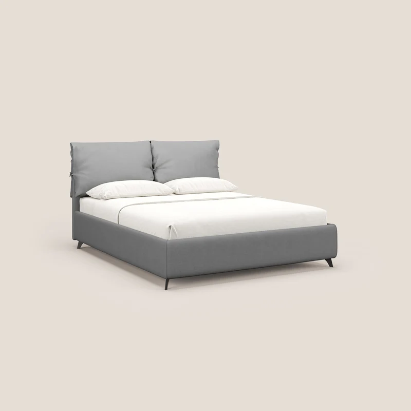 Susan lit rembourré avec coffre complètement déhoussable en microfibre détachable T11 gris