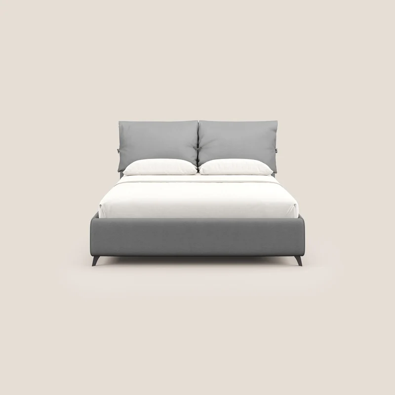 Susan lit rembourré avec coffre complètement déhoussable en microfibre détachable T11 gris