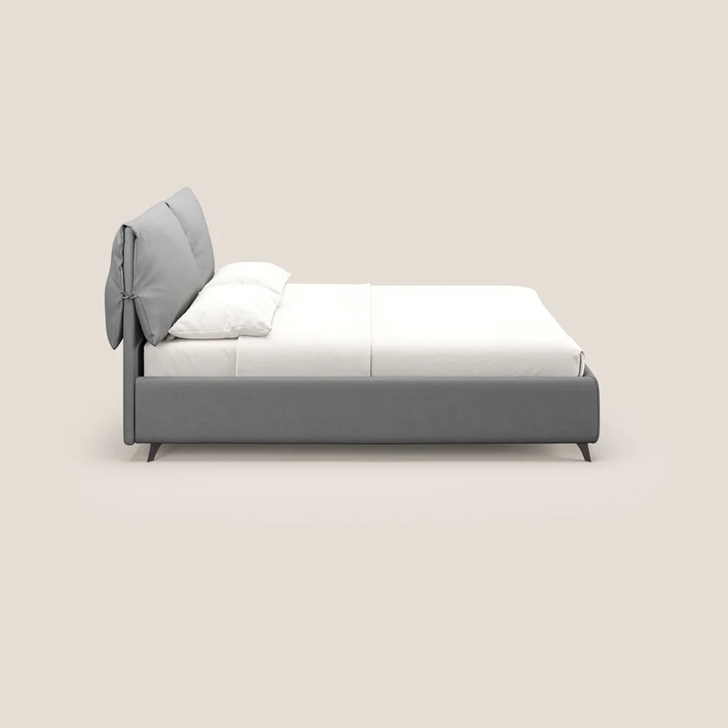 Susan lit rembourré avec coffre complètement déhoussable en microfibre détachable T11 gris