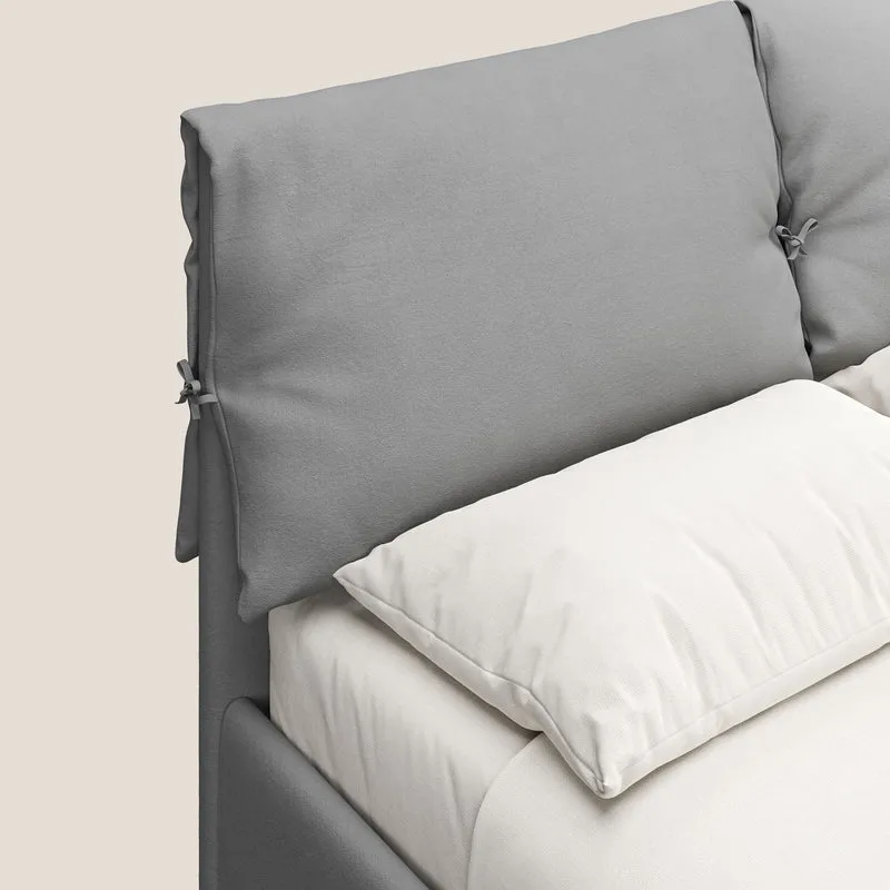 Susan lit rembourré avec coffre complètement déhoussable en microfibre détachable T11 gris