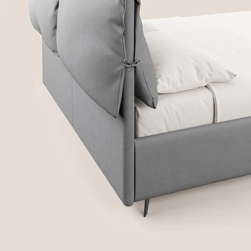 Susan lit rembourré avec coffre complètement déhoussable en microfibre détachable T11 gris