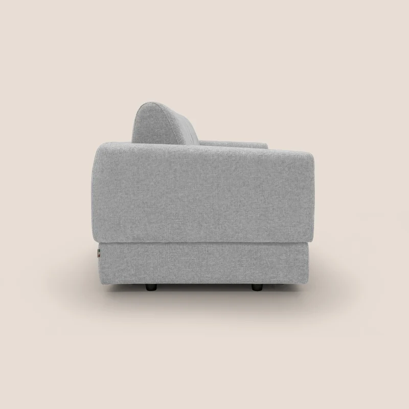 Happy Canapé convertible avec matelas H18 cm en tissu imperméable T10 gris clair