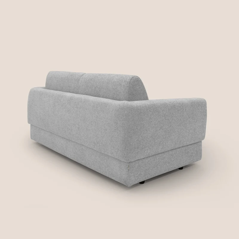 Happy Canapé convertible avec matelas H18 cm en tissu imperméable T10 gris clair