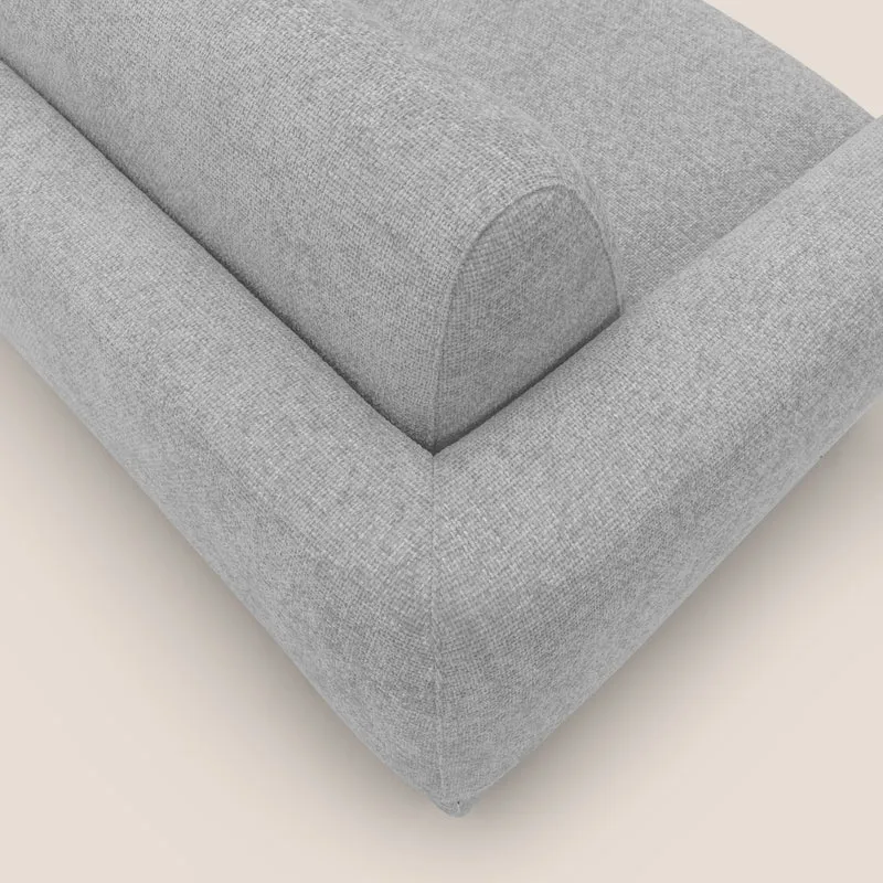 Happy Canapé convertible avec matelas H18 cm en tissu imperméable T10 gris clair