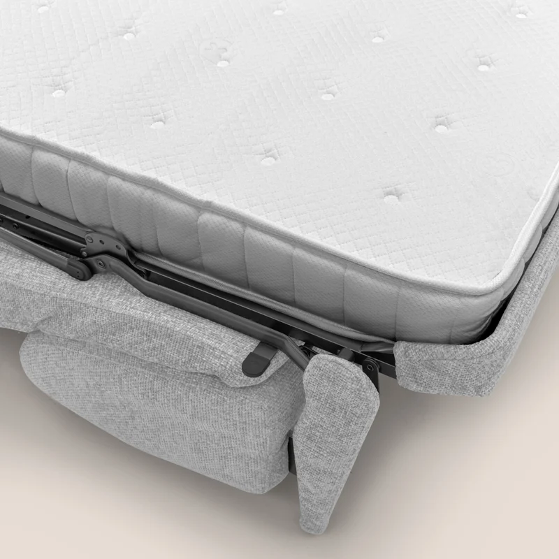 Happy Canapé convertible avec matelas H18 cm en tissu imperméable T10 gris clair