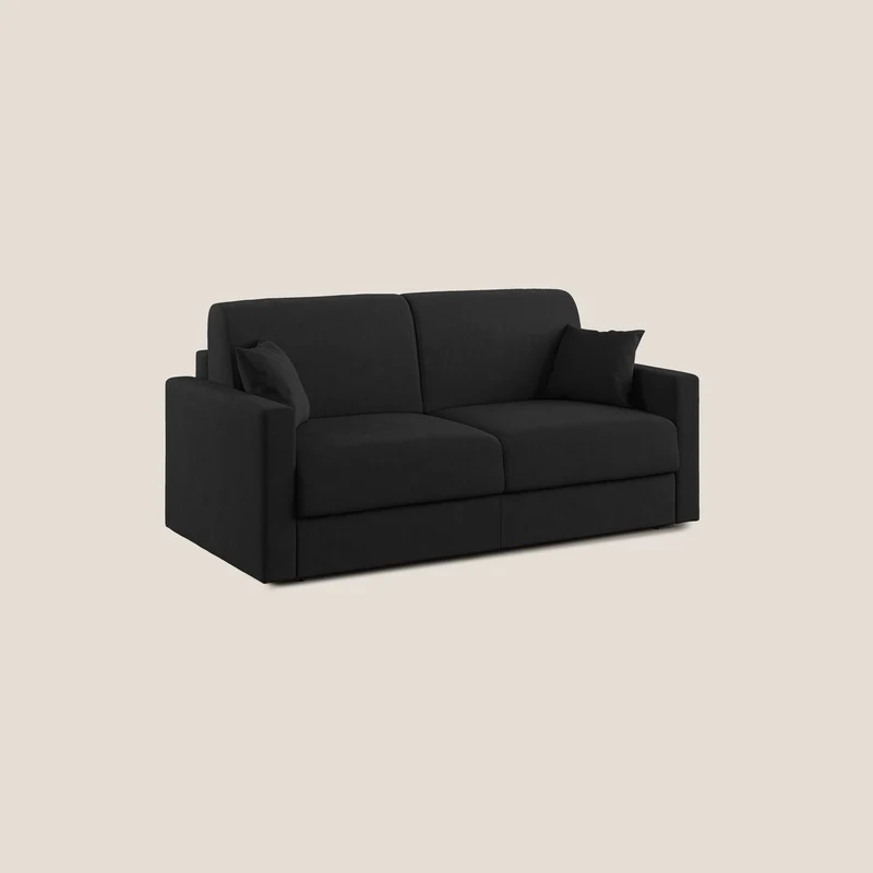 Chris canapé convertible en microfibre détachable T11 noir