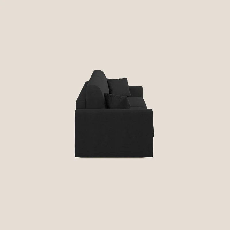Chris canapé convertible en microfibre détachable T11 noir