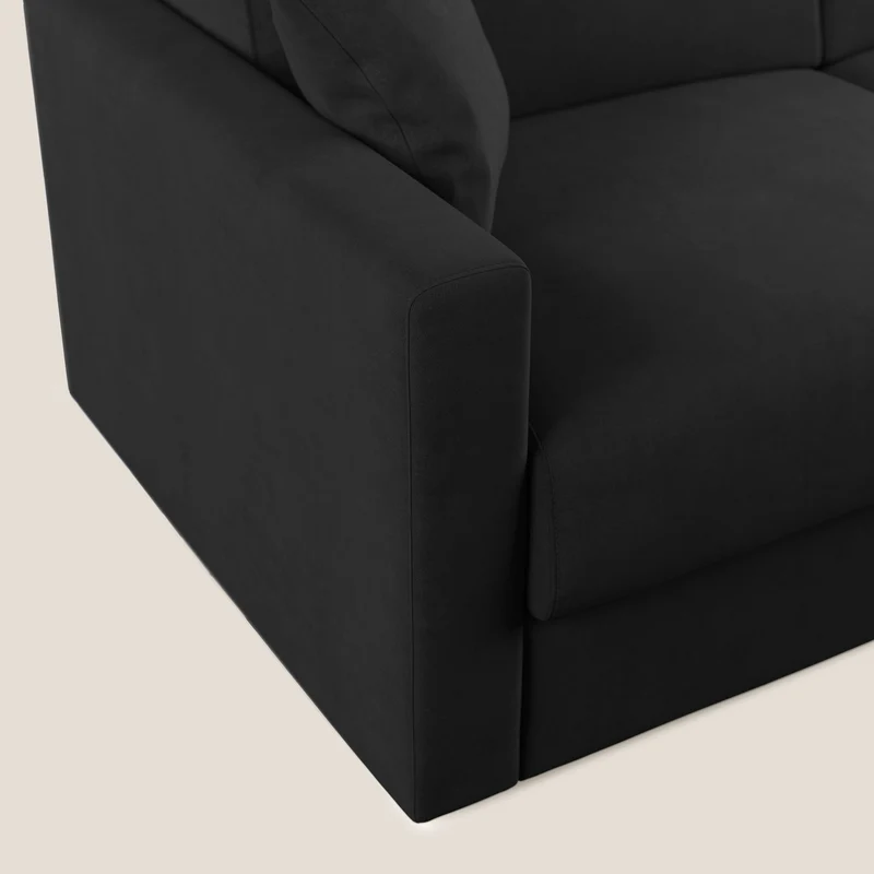 Chris canapé convertible en microfibre détachable T11 noir