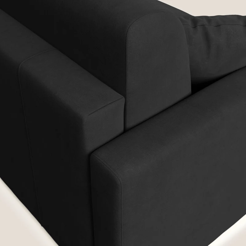 Chris canapé convertible en microfibre détachable T11 noir